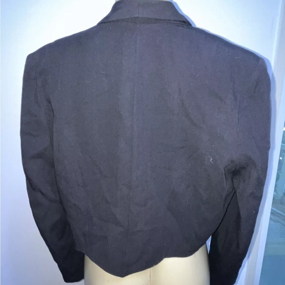 Vintage Karen chic Life Style cropped military style blazer anchor patch size 14 - Picture 6 of 7